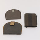 FENDI Zucca Canvas Geldbörse 10er Set Schwarz Braun Auth CB172-22