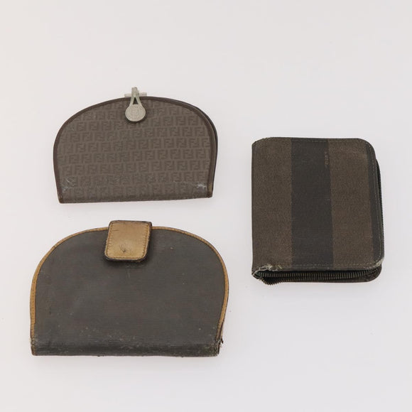 FENDI Zucca Canvas Geldbörse 10er Set Schwarz Braun Auth CB172