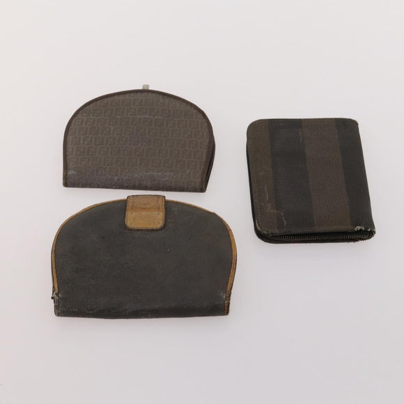 FENDI Zucca Canvas Geldbörse 10er Set Schwarz Braun Auth CB172