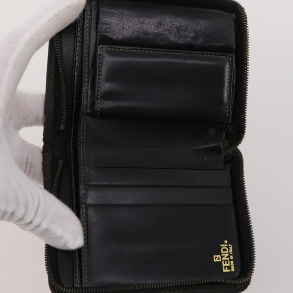 FENDI Zucca Canvas Geldbörse 10er Set Schwarz Braun Auth CB172