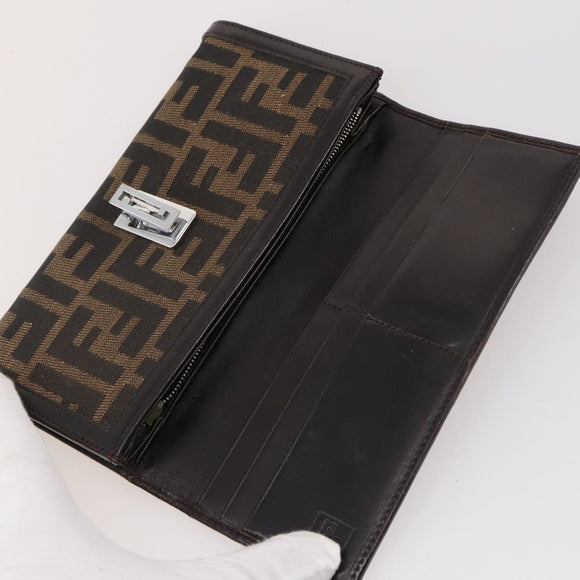 FENDI Zucca Canvas Geldbörse 10er Set Schwarz Braun Auth CB172