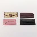Christian Dior Trotter Canvas Wallet Leather 10 Set Beige Black pink Auth CB175-10