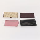 Christian Dior Trotter Canvas Wallet Leather 10 Set Beige Black pink Auth CB175-11