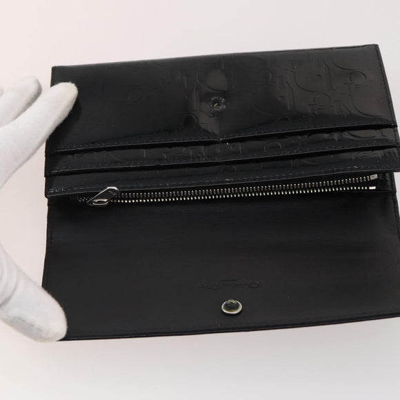 Christian Dior Trotter Canvas Wallet Leather 10 Set Beige Black pink Auth CB175