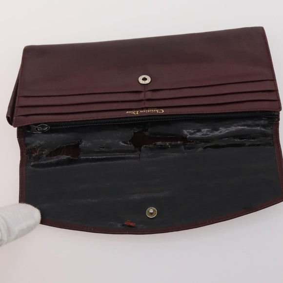 Christian Dior Trotter Canvas Wallet Leather 10 Set Beige Black pink Auth CB175