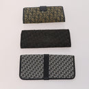 Christian Dior Trotter Canvas Wallet Leather 10 Set Beige Black pink Auth CB175-3