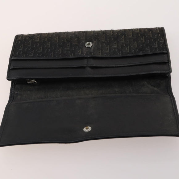 Christian Dior Trotter Canvas Wallet Leather 10 Set Beige Black pink Auth CB175