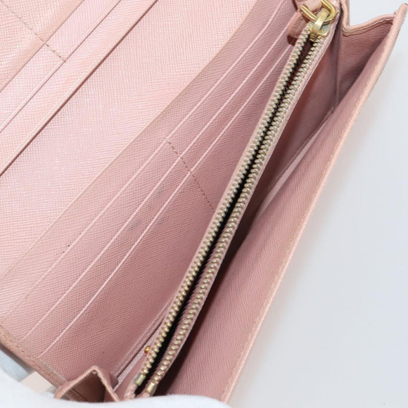 PRADA Wallet Safiano leather 10 Set Black Blue pink Auth CB177