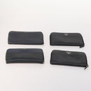 PRADA Wallet Safiano leather 10 Set Black Blue pink Auth CB177-2