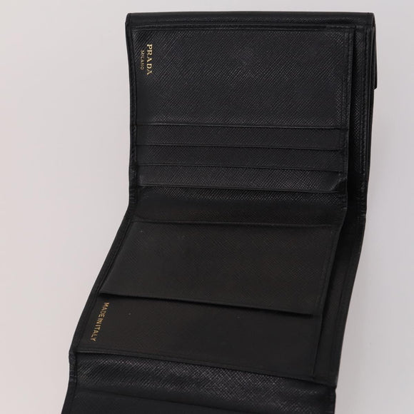 PRADA Wallet Safiano leather 10 Set Black Blue pink Auth CB177