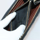 BURBERRY Nova Check Wallet Canvas Leather 10 Set Black Beige Auth CB179-17
