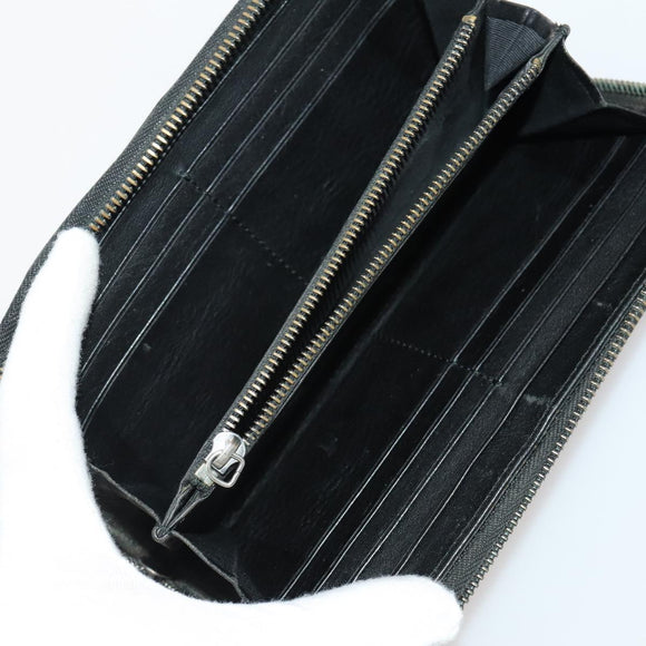 BURBERRY Nova Check Wallet Canvas Leather 10 Set Black Beige Auth CB179