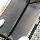 BURBERRY Nova Check Wallet Canvas Leather 10 Set Black Beige Auth CB179-7