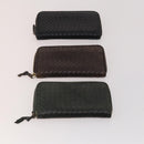 BOTTEGA VENETA INTRECCIATO Wallet Leather 10 Set Black Beige pink Auth CB180-12