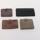 BOTTEGA VENETA INTRECCIATO Wallet Leather 10 Set Black Beige pink Auth CB180-19