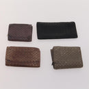 BOTTEGA VENETA INTRECCIATO Wallet Leather 10 Set Black Beige pink Auth CB180-20