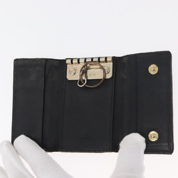 FENDI Zucca Canvas Key Case 10 Set Black Brown Auth CB182