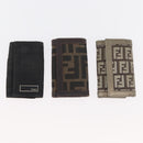 FENDI Zucca Canvas Key Case 10 Set Black Brown Auth CB182-13
