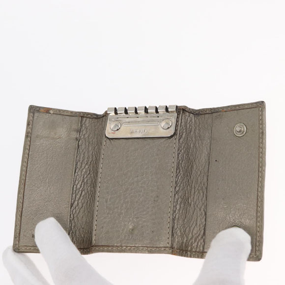 FENDI Zucca Canvas Key Case 10 Set Black Brown Auth CB182