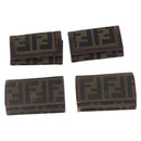 FENDI Zucca Canvas Key Case 10 Set Black Brown Auth CB182-2