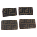 FENDI Zucca Canvas Key Case 10 Set Black Brown Auth CB182-3