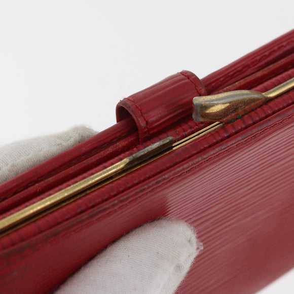 LOUIS VUITTON Epi Wallet 10 Set Black Red Green LV Auth CB187
