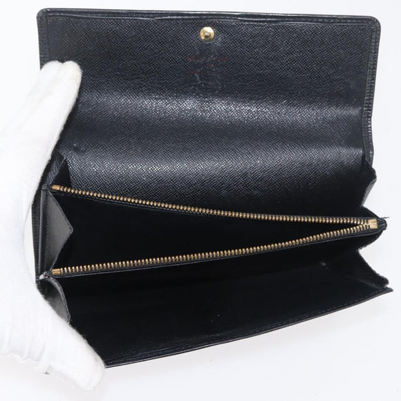 LOUIS VUITTON Epi Wallet 10 Set Black Red Green LV Auth CB187