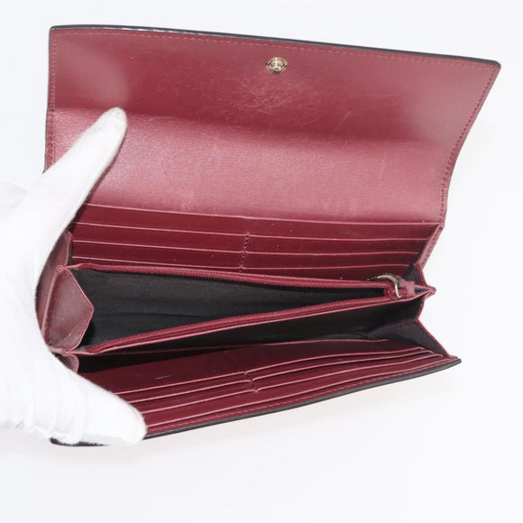 GUCCI GG Canvas Wallet Leather 10 Set Beige Black pink Auth CB189