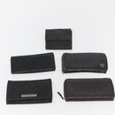 GUCCI GG Canvas Wallet Leather 10 Set Beige Black pink Auth CB189-2