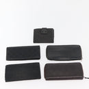 GUCCI GG Canvas Wallet Leather 10 Set Beige Black pink Auth CB189-3