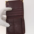 CARTIER Wallet Leather 10 Set Bordeaux Auth CB190-10
