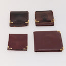 CARTIER Wallet Leather 10 Set Bordeaux Auth CB190-15