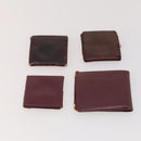 CARTIER Wallet Leather 10 Set Bordeaux Auth CB190-16