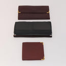 CARTIER Wallet Leather 10 Set Bordeaux Auth CB190-2
