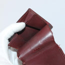 CARTIER Wallet Leather 10 Set Bordeaux Auth CB190-22