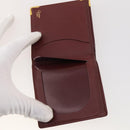 CARTIER Wallet Leather 10 Set Bordeaux Auth CB190-3