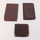 CARTIER Wallet Leather 10 Set Bordeaux Auth CB190-8