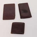 CARTIER Wallet Leather 10 Set Bordeaux Auth CB190-9