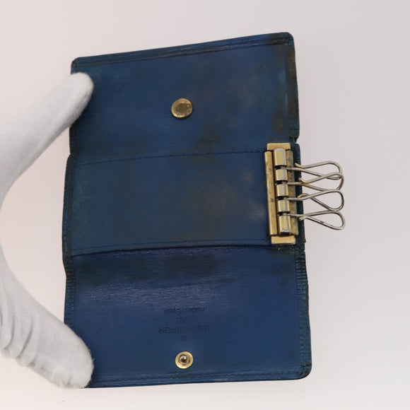 LOUIS VUITTON Epi Key Case 10 Set Black Yellow blue LV Auth CB191