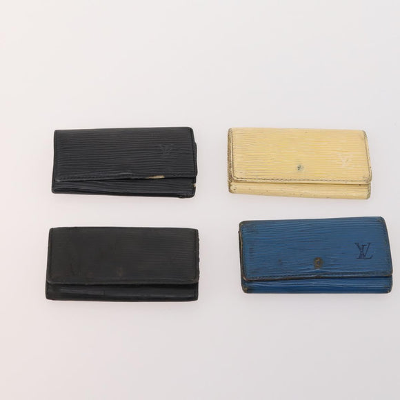 LOUIS VUITTON Epi Key Case 10 Set Black Yellow blue LV Auth CB191