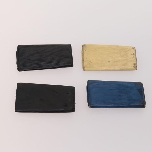 LOUIS VUITTON Epi Key Case 10 Set Black Yellow blue LV Auth CB191