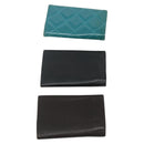CHANEL Key Case Caviar Skin 10 Set Black Beige pink CC Auth CB195-3