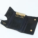 CHANEL Key Case Caviar Skin 10 Set Black Beige pink CC Auth CB195-5