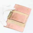 CHANEL Key Case Caviar Skin 10 Set Black Beige pink CC Auth CB195-9
