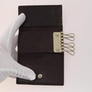 GUCCI GG Canvas Guccissima Key Case Leather 10 Set Beige Black Auth CB197-10
