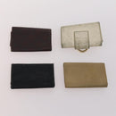 GUCCI GG Canvas Guccissima Key Case Leather 10 Set Beige Black Auth CB197-8