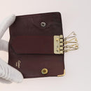 CARTIER Key Case Leather 10 Set Bordeaux Auth CB199-11