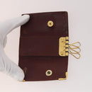CARTIER Key Case Leather 10 Set Bordeaux Auth CB199-12
