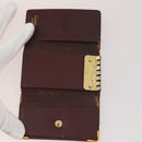 CARTIER Key Case Leather 10 Set Bordeaux Auth CB199-16