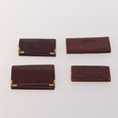 CARTIER Key Case Leather 10 Set Bordeaux Auth CB199-7